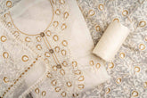 Designer Sequin Embroidery Cream Suit