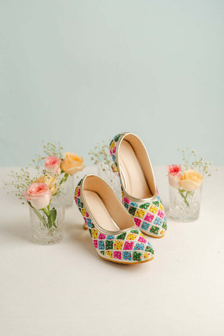 Multicolored Beaded Heels