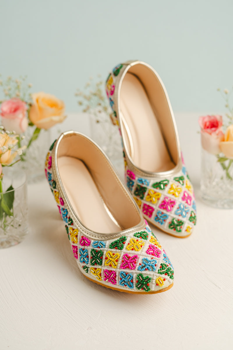 Multicolored Beaded Heels