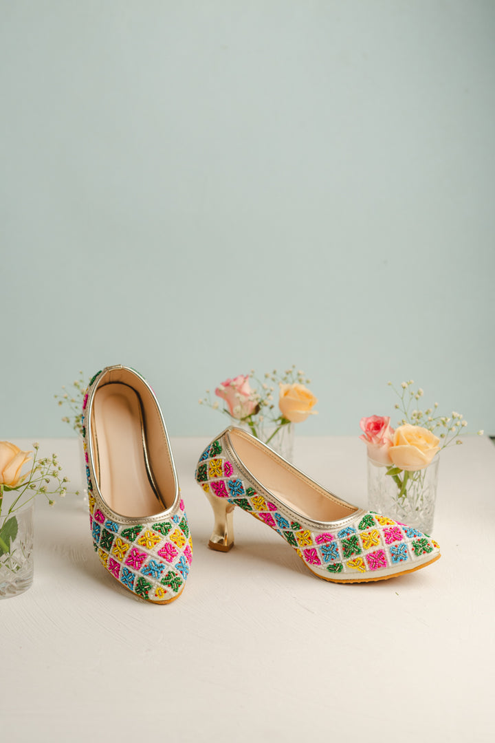 Multicolored Beaded Heels