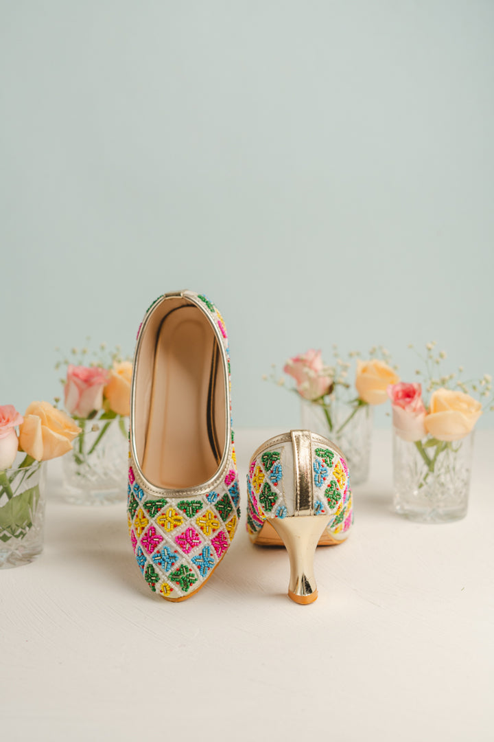 Multicolored Beaded Heels